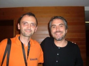 Marijus Kulvietis (kairėje) su "Gravitacijos" režisieriumi Alfonso Cuaronu (asm. archyvo nuotr.)